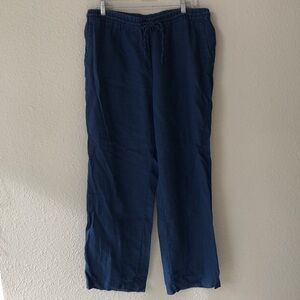 Charter Club Blue Linen Pants Size L